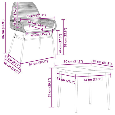 5 Piece Garden Dining Set with Cushions Black Poly Rattan Glass