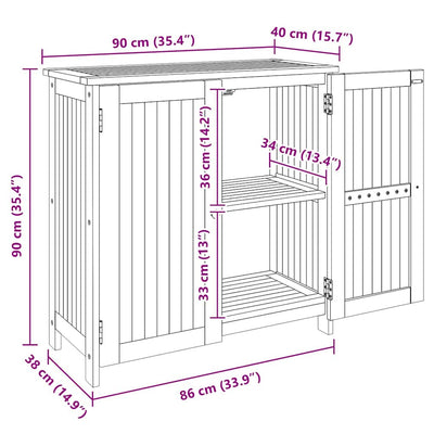 Garden Cabinet Brown 90 x 40 x 90 cm Solid acacia wood