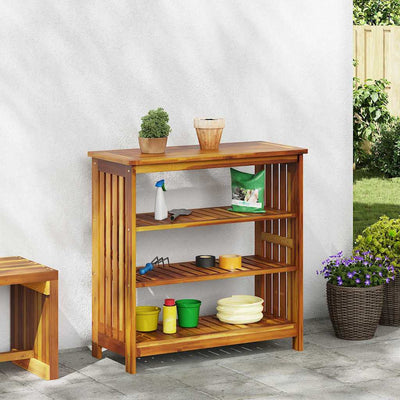 Garden Cabinet with Shelf with Storage Brown 90 x 40 x 90cm