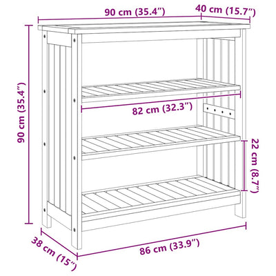 Garden Cabinet with Shelf with Storage Brown 90 x 40 x 90cm
