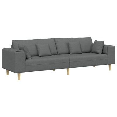 Fabric Sofa with Cushion Dark Grey 208 cm Fabric