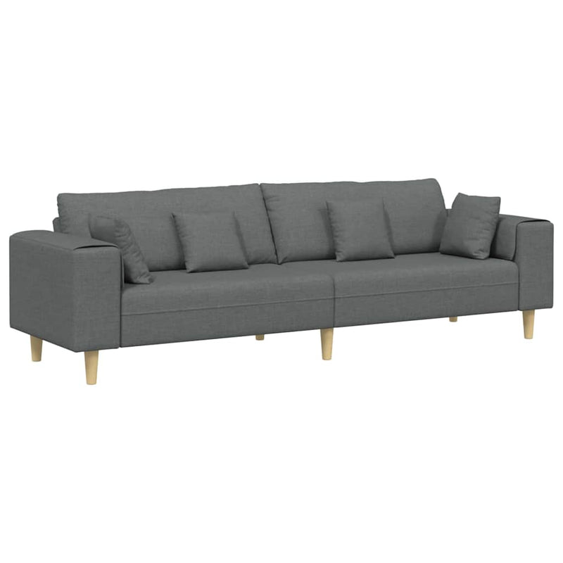 Fabric Sofa with Cushion Dark Grey 208 cm Fabric