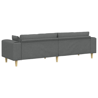 Fabric Sofa with Cushion Dark Grey 208 cm Fabric