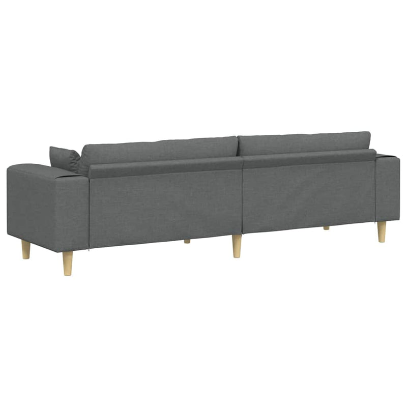Fabric Sofa with Cushion Dark Grey 208 cm Fabric