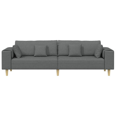 Fabric Sofa with Cushion Dark Grey 208 cm Fabric