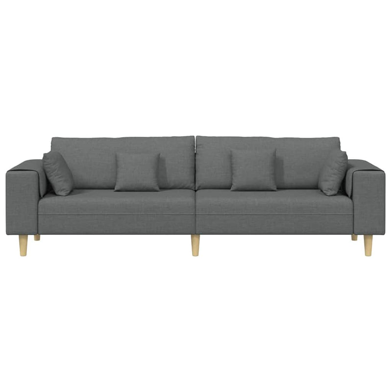 Fabric Sofa with Cushion Dark Grey 208 cm Fabric