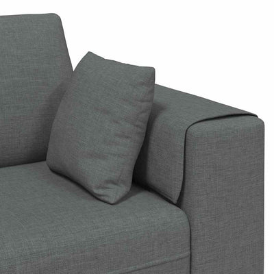 Fabric Sofa with Cushion 3 pcs Dark Grey 208 cm Fabric