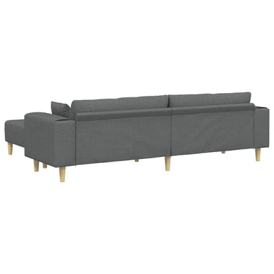 Fabric Sofa with Cushion 3 pcs Dark Grey 208 cm Fabric