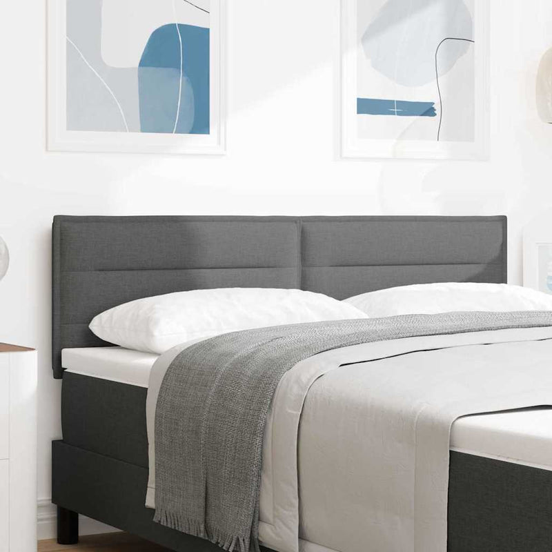 Headboard Lines Design Dark Grey 160 cm Fabric