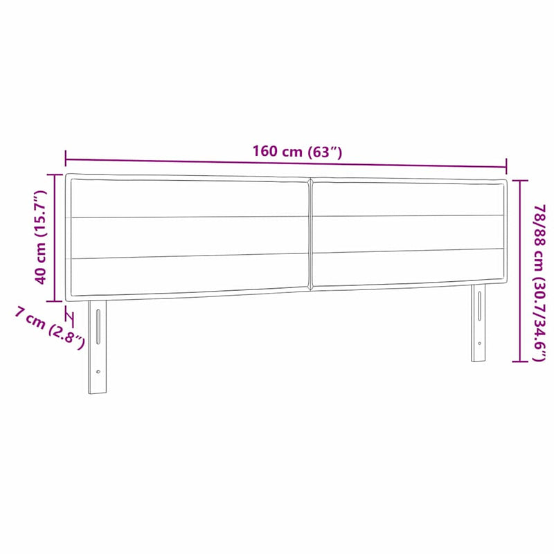 Headboard Lines Design Dark Grey 160 cm Fabric