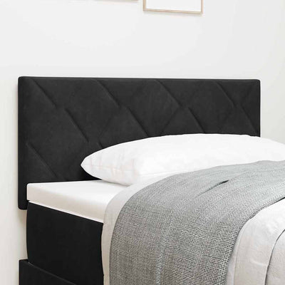 Headboard with Diamond Blocks Design in Black, 100 cm Velvet