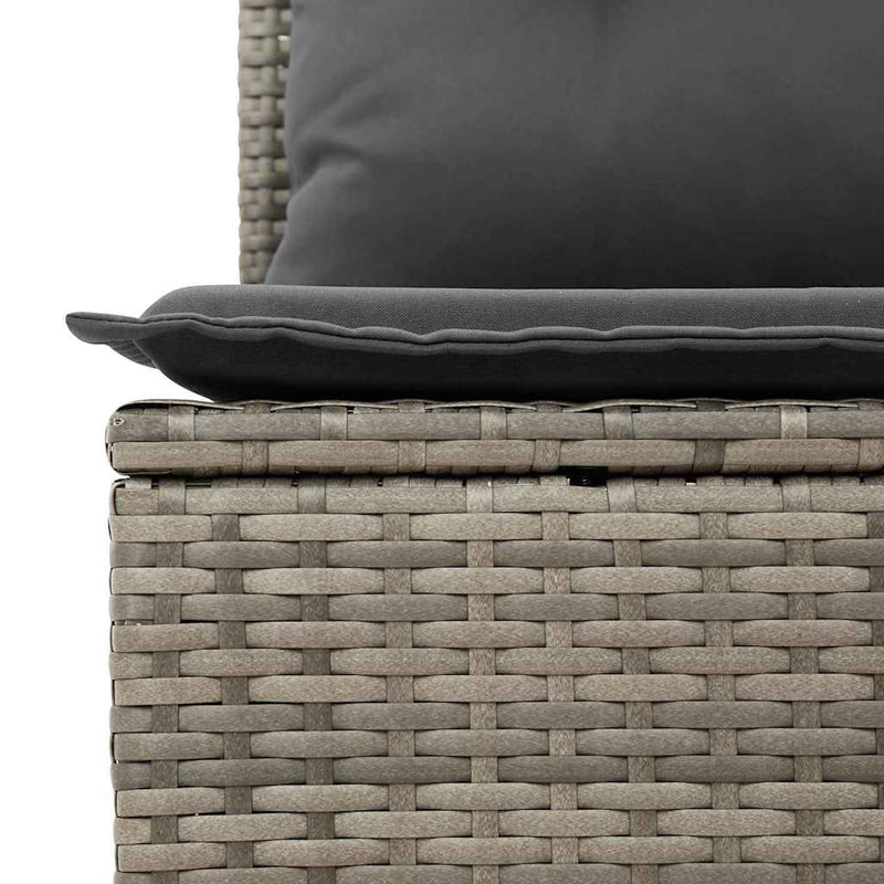 Garden Sofa Set with Cushion 9 pcs Grey Poly rattan