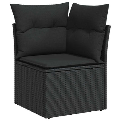 Garden Sofa Set with Cushion 8 pcs Black 90 x 55 x 71 cm