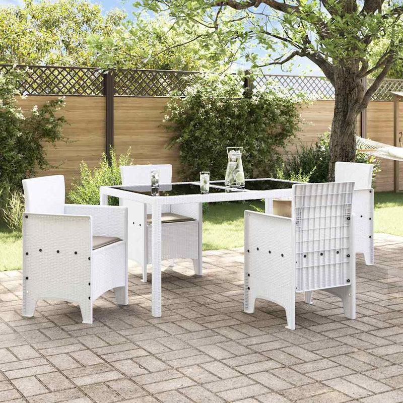 Garden Chairs with Cushions 4 pcs White 53 x 49 x 85 cm Plastic