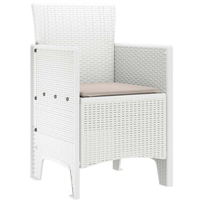 Garden Chairs with Cushions 4 pcs White 53 x 49 x 85 cm Plastic