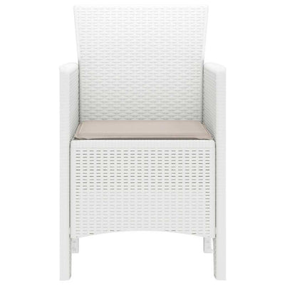 Garden Chairs with Cushions 4 pcs White 53 x 49 x 85 cm Plastic