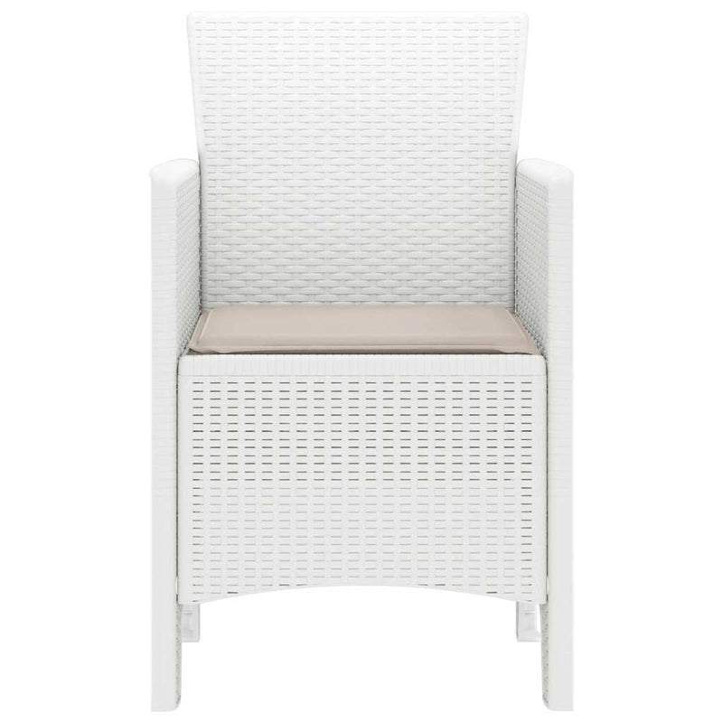 Garden Chairs with Cushions 4 pcs White 53 x 49 x 85 cm Plastic