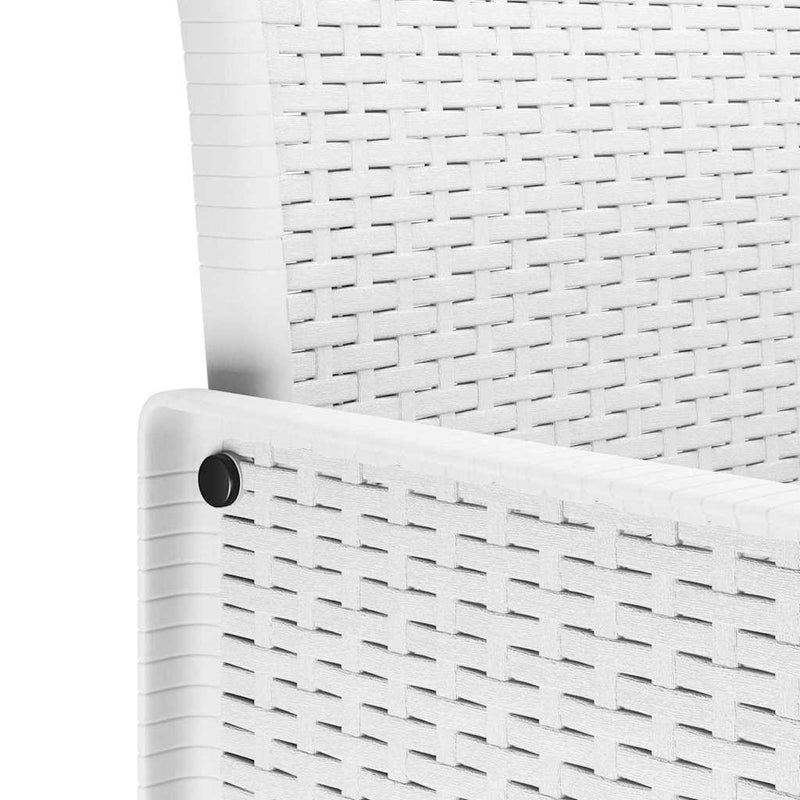 Garden Chairs with Cushions 4 pcs White 53 x 49 x 85 cm Plastic