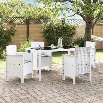 Garden Chairs with Cushions 4 pcs White 53 x 49 x 85 cm Plastic