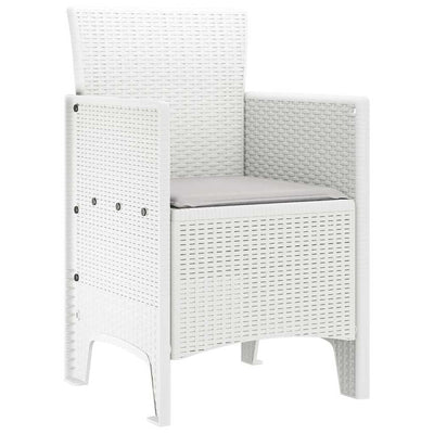Garden Chairs with Cushions 4 pcs White 53 x 49 x 85 cm Plastic