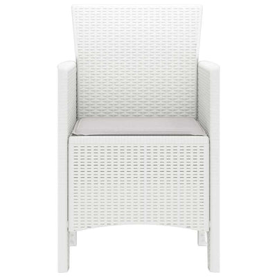 Garden Chairs with Cushions 4 pcs White 53 x 49 x 85 cm Plastic