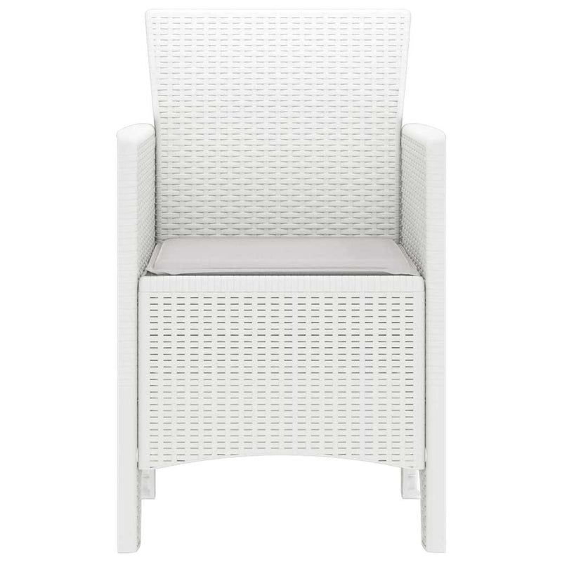 Garden Chairs with Cushions 4 pcs White 53 x 49 x 85 cm Plastic