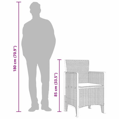 Garden Chairs with Cushions 4 pcs White 53 x 49 x 85 cm Plastic