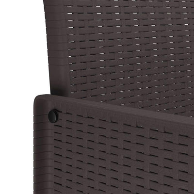 Outdoor Dining Set 7 pcs Brown 200 x 100 x 73 cm Plastic Rattan