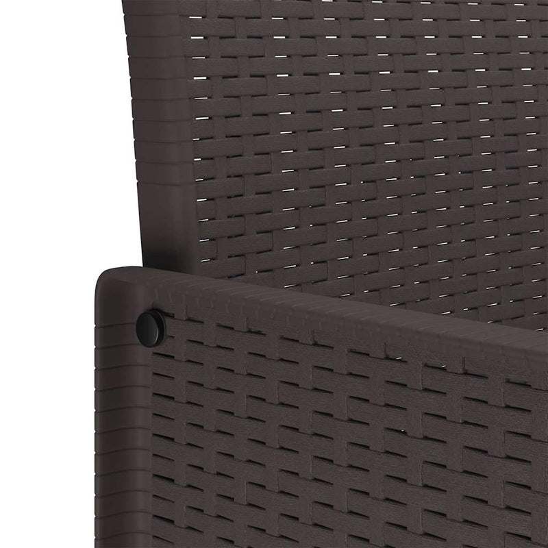 Outdoor Dining Set 7 pcs Brown 200 x 100 x 73 cm Plastic Rattan