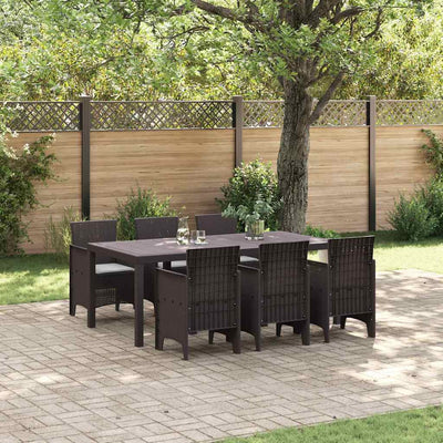 Outdoor Dining Set 7 pcs Brown 200 x 100 x 73 cm Plastic Rattan