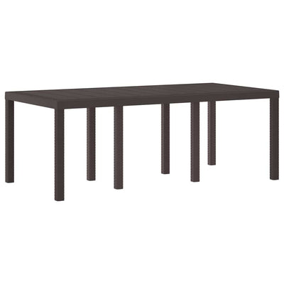 Outdoor Dining Set 7 pcs Brown 200 x 100 x 73 cm Plastic Rattan