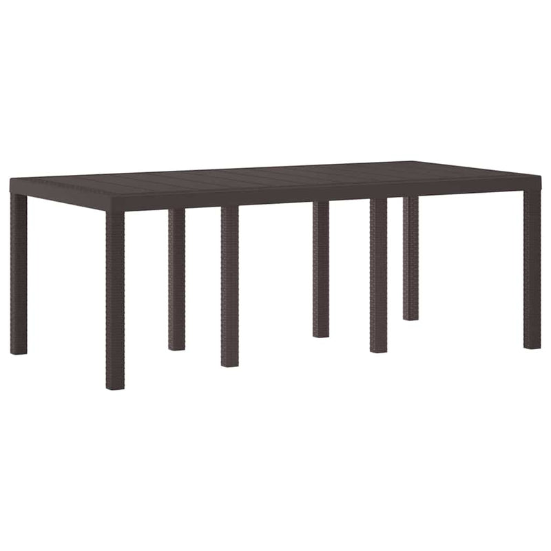 Outdoor Dining Set 7 pcs Brown 200 x 100 x 73 cm Plastic Rattan