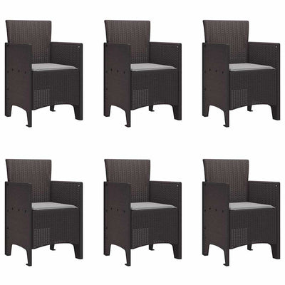Outdoor Dining Set 7 pcs Brown 200 x 100 x 73 cm Plastic Rattan