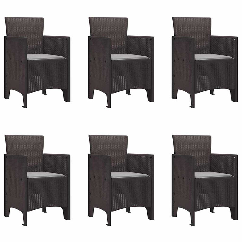 Outdoor Dining Set 7 pcs Brown 200 x 100 x 73 cm Plastic Rattan
