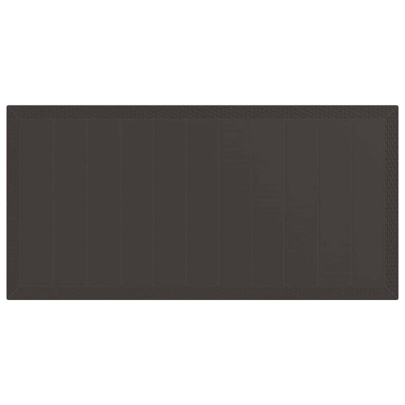 Outdoor Dining Set 7 pcs Brown 200 x 100 x 73 cm Plastic Rattan