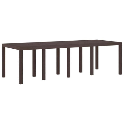 Outdoor Dining Set 9 pcs Brown 250 x 100 x 73 cm Poly Rattan