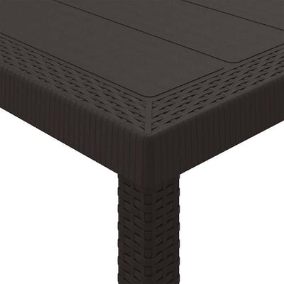 Garden Dining Set 11 pcs Brown and Light grey Poly rattan