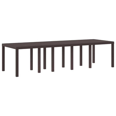 Garden Dining Set 11 pcs Brown and Light grey Poly rattan