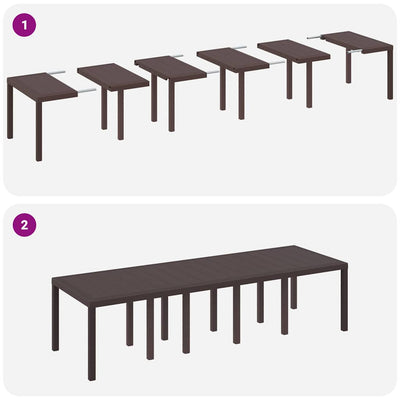 Garden Dining Set 11 pcs Brown and Light grey Poly rattan