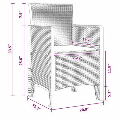 Garden Dining Set 11 pcs Brown and Light grey Poly rattan