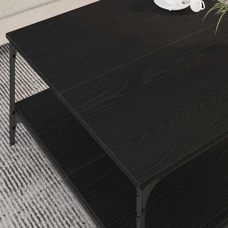 Coffee Table Black oak 80 x 80 x 40 cm Engineered wood