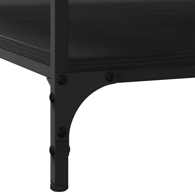 Coffee Table Black oak 100 x 100 x 40 cm Engineered wood