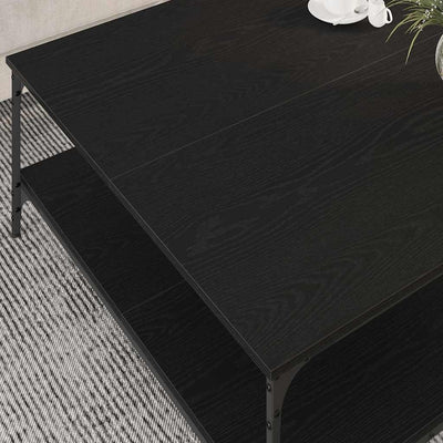 Coffee Table Black oak 100 x 100 x 40 cm Engineered wood