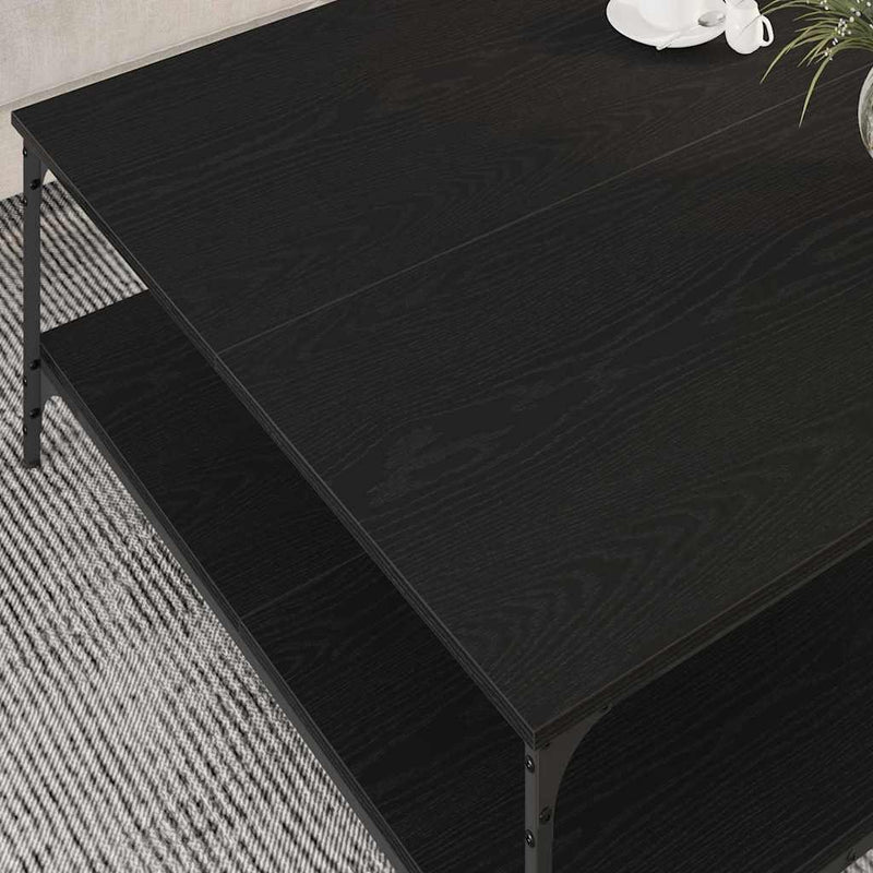 Coffee Table Black oak 100 x 100 x 40 cm Engineered wood