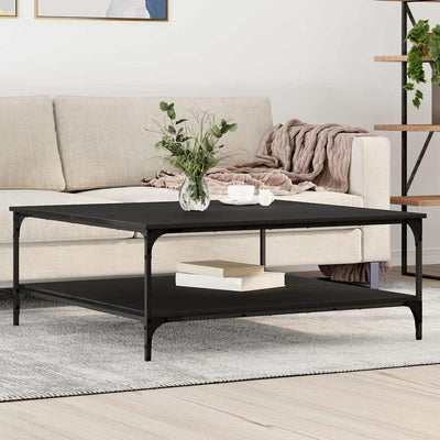 Coffee Table Black oak 100 x 100 x 40 cm Engineered wood