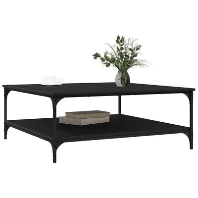 Coffee Table Black oak 100 x 100 x 40 cm Engineered wood