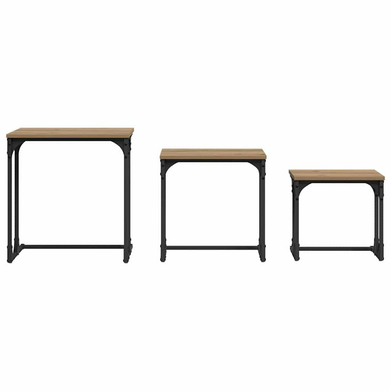 Nesting Coffee Table 3 pcs Artisan oak 50.5 x 35 x 53 cm