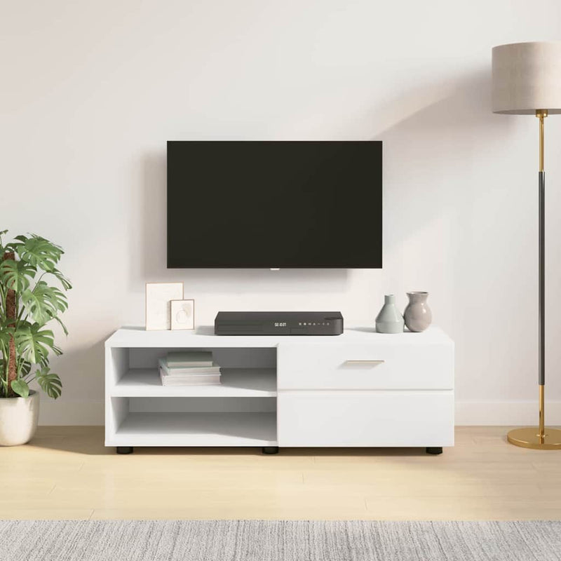 TV Cabinet with Drawer White 100.5 x 39 x 30 cm Engineered wood