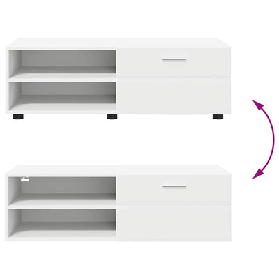 TV Cabinet with Drawer White 100.5 x 39 x 30 cm Engineered wood