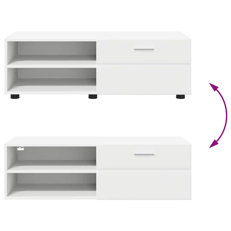 TV Cabinet with Drawer White 100.5 x 39 x 30 cm Engineered wood